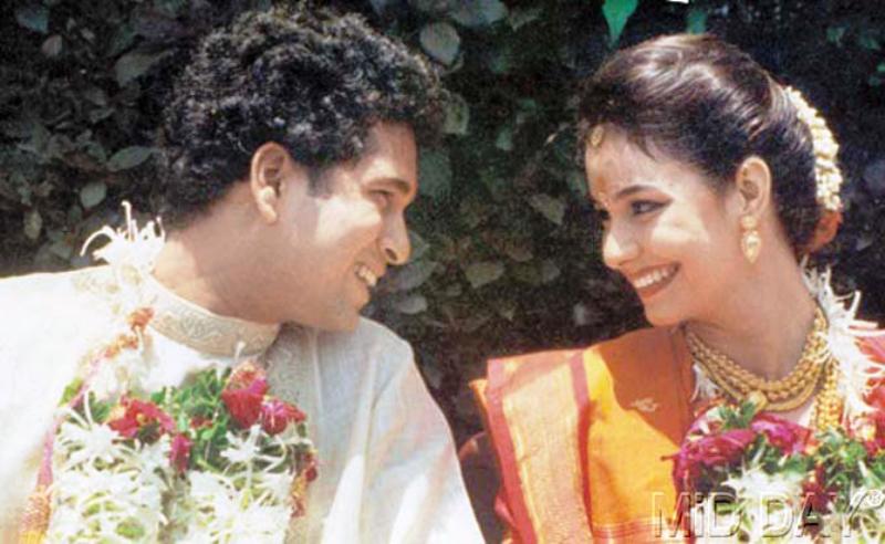सचिन तेंदुलकर की शादी के दिन फोटो