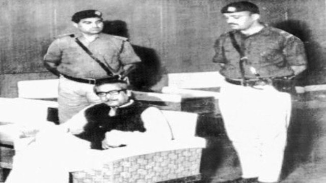 1971 में शेख मुजीब पाकिस्तानी हिरासत में