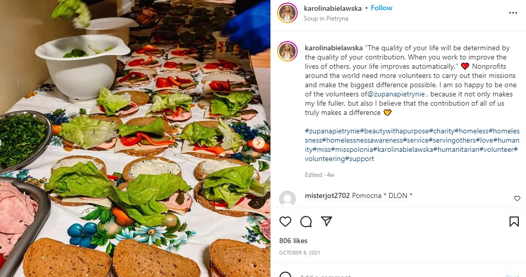 करोलिना बिलाव्स्का के इंस्टाग्राम पोस्ट उनके खाने की आदतों के बारे में