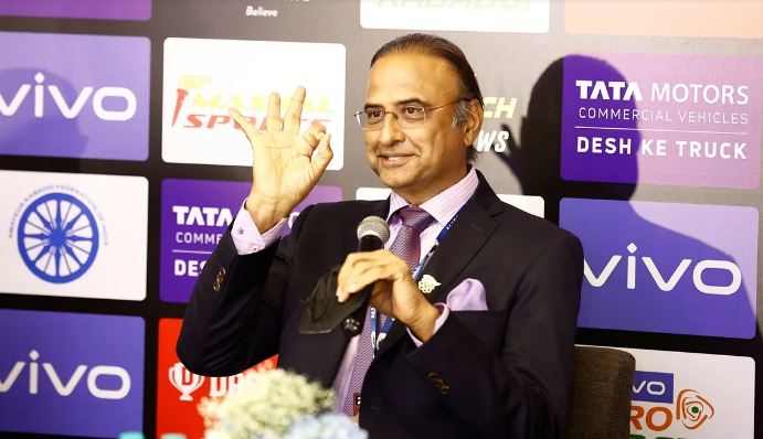 विवि प्रो कबड्डी लीग 2022 प्रेस कॉन्फ्रेंस के दौरान चारु शर्मा