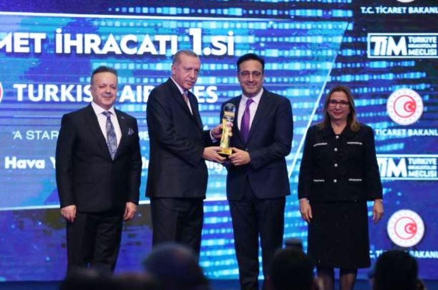 2021 में इस्तांबुल, तुर्की में तुर्की के 500 सबसे बड़े सेवा निर्यातक पुरस्कार समारोह में lker Aycı