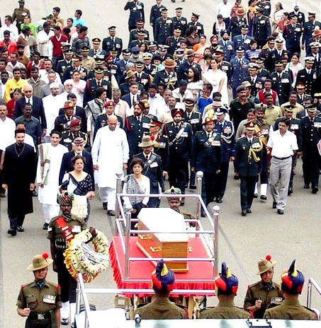 सैम मानेकशॉ का अंतिम संस्कार