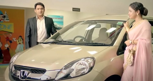 एक होंडा कार के टीवी विज्ञापन में सुमोना चक्रवर्ती