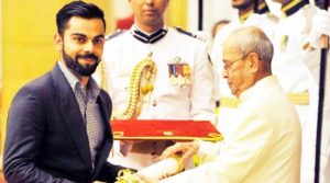 विराट कोहली - पद्म श्री पुरस्कार