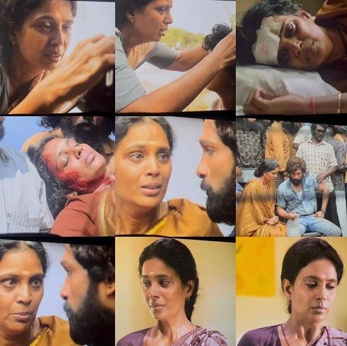 फिल्म 'पुष्पा- द राइज' से कल्पा लता का एक कोलाज