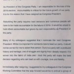 कांग्रेस अध्यक्ष के पद से राहुल गांधी के इस्तीफे का पत्र