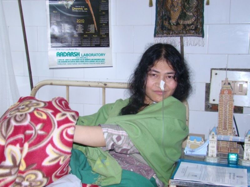 भूख हड़ताल के दिनों में इरोम शर्मिला