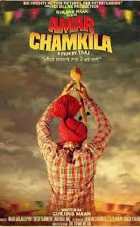 अमर सिंह चमकीला के जीवन पर आधारित फिल्म 'अमर चमकीला' का पोस्टर