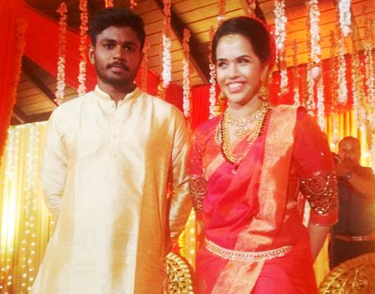 चारुलता और संजू सैमसन की शादी की तस्वीर