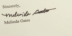 मेलिंडा गेट्स के हस्ताक्षर