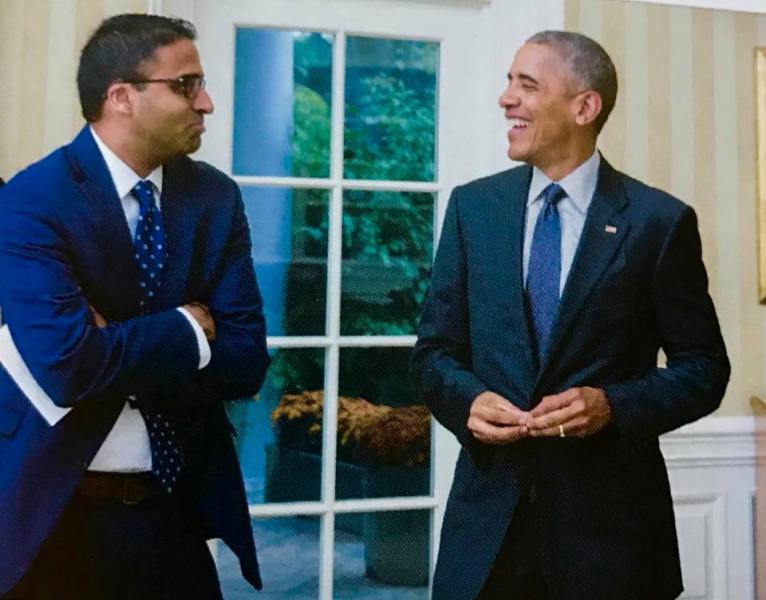 राष्ट्रपति ओबामा के साथ माजू वर्गीस