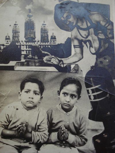 अनूप खन्ना और उनकी बहन की बचपन की फोटो।