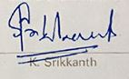 कृष्णमाचारी श्रीकांत के हस्ताक्षर