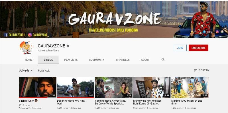गौरव शर्मा का यूट्यूब अकाउंट