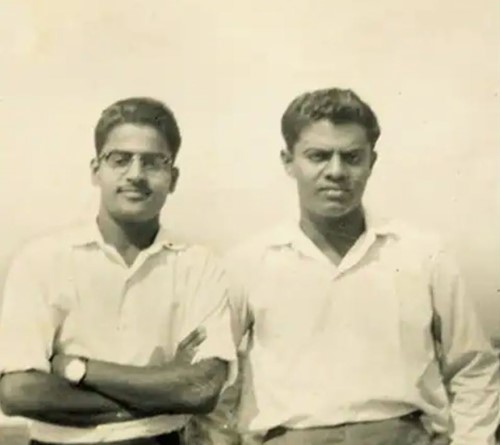 शिव नादर की पुरानी तस्वीर (दाएं)