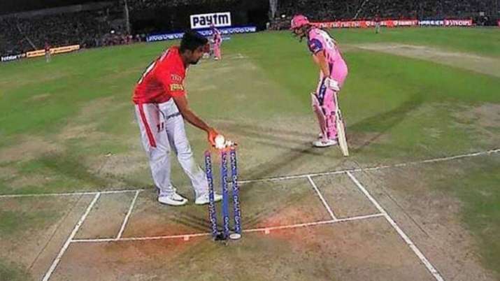 मांकडिंग की घटना जो 2019 में किंग्स इलेवन पंजाब और राजस्थान रॉयल्स के बीच आईपीएल मैच में हुई थी