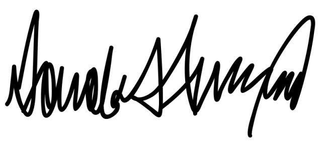 डोनाल्ड ट्रम्प के हस्ताक्षर