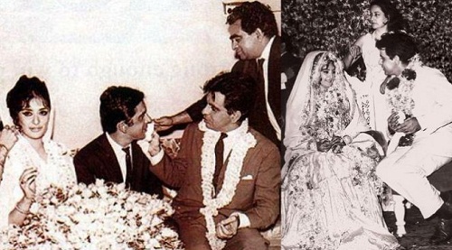 दिलीप कुमार की शादी की तस्वीरों का एक कोलाज