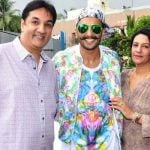 अपने माता-पिता के साथ रणवीर सिंह