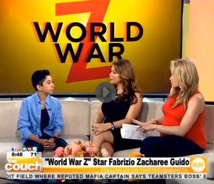 फैब्रीज़ियो गुइडो फिल्म विश्व युद्ध Z के लिए एक प्रचार साक्षात्कार कर रहे हैंफैब्रीज़ियो गुइडो फिल्म विश्व युद्ध Z के लिए एक प्रचार साक्षात्कार कर रहे हैं