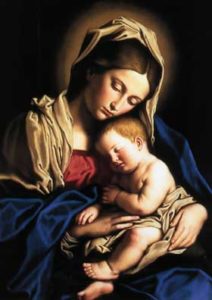 मदर मैरी और बेबी जीसस की पेंटिंग