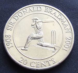 20 सेंट के सिक्के पर डॉन ब्रैडमैन की छवि