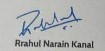 राहुल नारायण कनाल के हस्ताक्षर